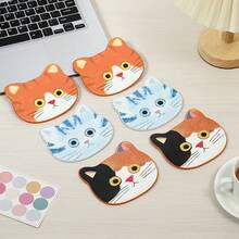 3pcs Heat-Insulating Coaster Set, Cute Cat Asymmetrical Anti-Scald Cup Mat - Multicolor - View 7