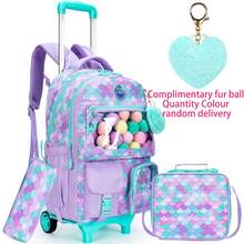 3-Piece Multi-Function Rolling Backpack Set, Unisex For Boys And Girls, With Lunch Bag, Multi-Pocket Design - Multiple Pockets - View 17