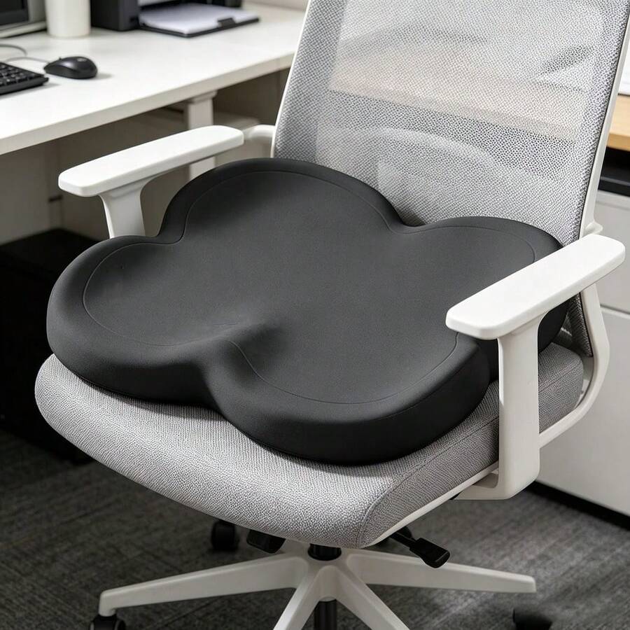 1pc Flower-Shaped Ergonomic Memory Foam Seat Cushion, Non-Slip Bottom Particles, Soft Support Chair Pad, Suitable For Office Chair, Gaming Chair, Car Driver Seat, Relieve Hip Pressure - Multicolor - View 1