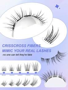 60pcs Self-Adhesive C-Curl Eyelashes, 8-16mm Length, No Glue Needed, No Makeup Removal, DIY Eyelash Extension, False Eyelash Clusters, Create Natural And Extended Eyelashes - View 4