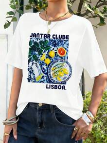 New Arrival Casual Breathable Oversized Graphic Cotton T-Shirt With Unique Graphic Print - White - View 6