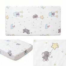 3 pièces Drap de lit et housse de matelas en coton mignon de dessin animé pour bébé, drap de matelas de lit de bébé respirant et doux, protecteur de matelas pour enfants, ensemble de remplacement de literie pour garçon & fille, plusieurs tailles disponibles - 3 pièces - Voir 7