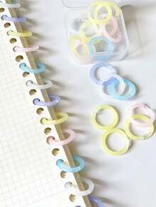 40/42 Buah Cincin Pengikat Kertas Lepas, Estetika Tinggi, Plastik Dapat Dilepas, Aneka Warna, Cocok Untuk Mengikat Buku Catatan Lepas, Buku Tulis, Album Foto, Pengorganisasian File, Perlengkapan Kantor, Meja, Sekolah, Kantor, Hadiah untuk Siswa, Hadiah Harian - beraneka warna - View 1