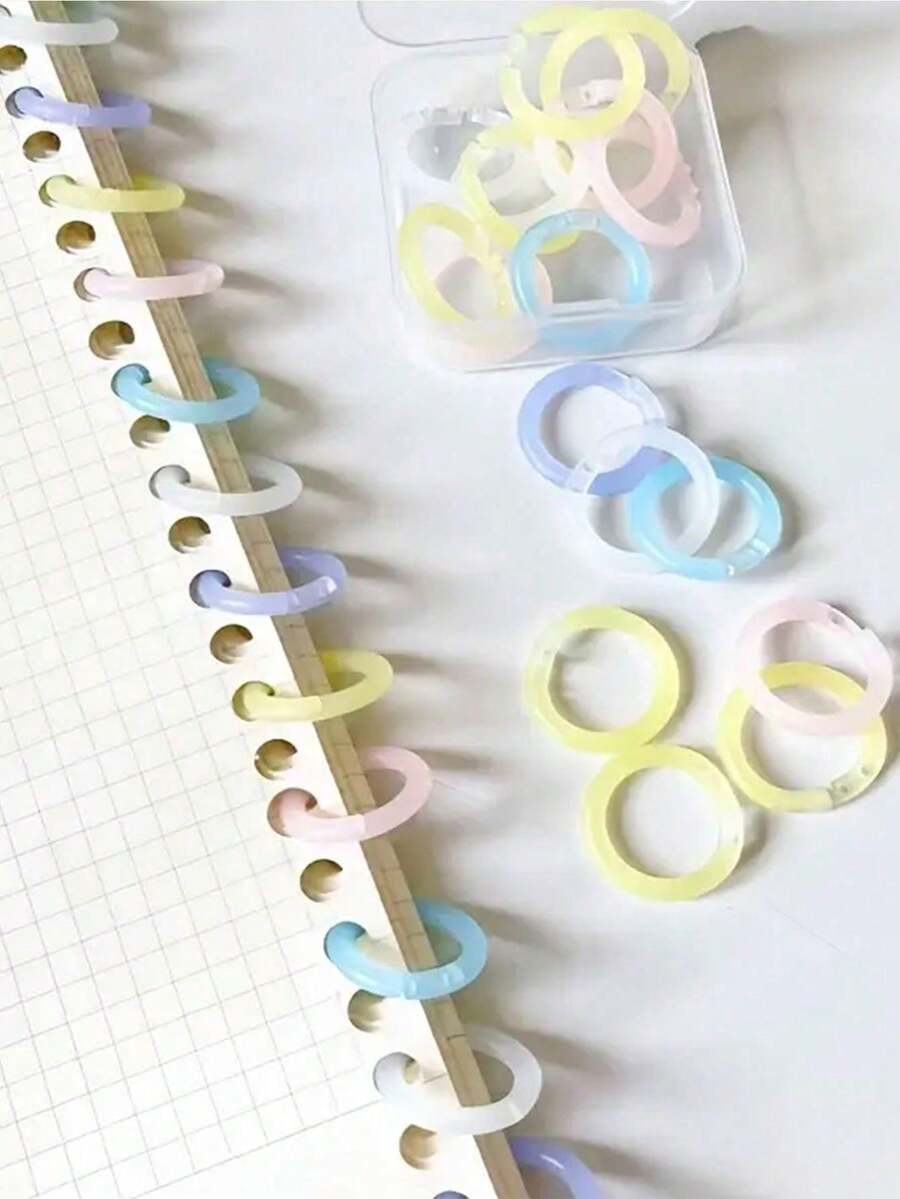 40/42 Buah Cincin Pengikat Kertas Lepas, Estetika Tinggi, Plastik Dapat Dilepas, Aneka Warna, Cocok Untuk Mengikat Buku Catatan Lepas, Buku Tulis, Album Foto, Pengorganisasian File, Perlengkapan Kantor, Meja, Sekolah, Kantor, Hadiah untuk Siswa, Hadiah Harian - beraneka warna - View 1