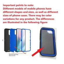 Durable Shockproof Protective Case For Phones - Black/Blue, Heavy-Duty Dual-LayercShock-Absorbing Protective Shell, With Port Dust-Proof And Scratch-Resistant, Compatible With IPhone Series, Unisex, Everyday Use - Black Blue - View 2