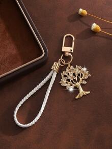 1pc Fashionable European & American Creative Versatile Hollow Tree Of Life Keychain Bag Charm Accessory, Suitable For Women's Car Key, Bag Pendant Decoration And Gift - Multicolor - View 5