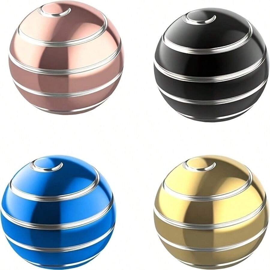 Rotating Sphere Fidget Gyro Ball, Pocket Sized Desktop Spin Toy, Quiet Smooth Rotation Focus Gadget, Stylish Hand Spinning Ornament, Premium Desk Accessory & Unique Gift For Adults - Multicolor - View 1
