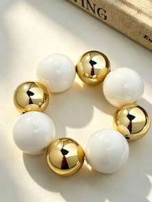 1 Buah Gelang Kayu Buatan Tangan Ukuran Besar dan Berlebihan, Unisex, Kombinasi yang Dapat Disesuaikan, Bahan Resin Warna Amber, Modis dan Elegan, Cocok untuk Pemakaian Sehari-hari dan Hadiah untuk Pasangan dan Teman - Multiwarna 3 - View 10
