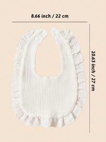 6Pcs Ruffled Crinkle Cotton Baby Drool Bibs, Absorbent Pure Cotton Stain Resistant Feeding Bibs For Newborn Boys Girls All Season - Multicolor - View 7