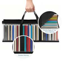 3-Pack DVD CD Storage Boxes – Holds 99 Discs, Portable Carrying Case With Handles, 58x22x13cm For Home & Travel - View 1
