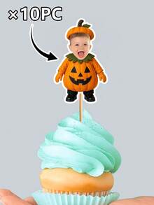 Customize Your Own Photo Halloween Cake Decorations With Customizable Face Designs. These Halloween Costume Decorations Are Perfect For Halloween Parties, Halloween Decorations, Halloween Birthday Parties, And Holiday Party Dessert Supplies. - Multicolor 1 - View 20