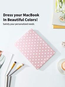 Pink White Polka Dot Hard Laptop Case Compatible With MacBook Air Pro, Cute Polka Dots Pattern PC Hard Shell Protective Cover, Shockproof Anti-Scratch Notebook Computer Case For 13 14 15 16 Inch - View 7