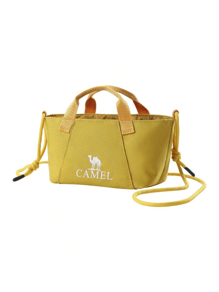 CAMEL CROWN Tas Selempang Dada Ringan Unisex, Ransel Satu Bahu Kasual, Cocok untuk Kerja dan Perjalanan Luar Ruangan - Brokat Kuning - View 1