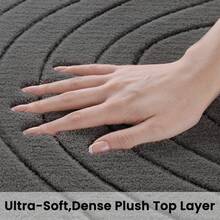 Sour Lemon Rugs Living Room Large 200x300cm,3D Area Rugs For Bedroom, Extra Large Rug For Living Room Wave Pattern, Washable Soft Shaggy Non Shedding Fluffy Carpet Mat For Living Room, Bedroom, Kitchen & Office - Dark Grey - View 2