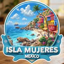 Isla Rainbow Cascades Over The Caribbean Blue Magnet Where The Waves Pause At Every Colorful Doorstep Keepsake For All Metal Surfaces Throughout The Home - A - View 1