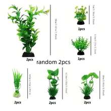 Green Aquarium Decorative Plants, Fish Tank Decor, Plastic Aquarium Decorative Plants - Green - View 6