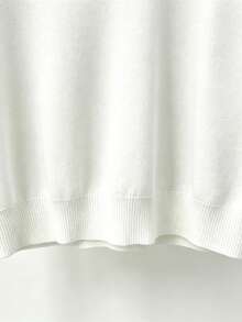 Men's Solid Color Polo Collar Casual Commute Knit Top - White - View 3
