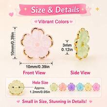 100pcs Acrylic Dual-Color Gold Foil Flower Beads, Acrylic Loose Beads For Jewelry Making - Two-tone Flower Bead - View 3