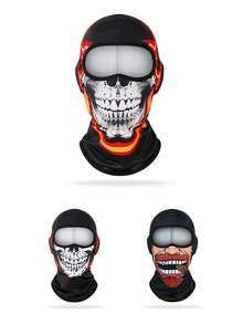 1pc Funny Skull Full Face Mask, Outdoor Cycling Sun Protection Breathable Quick-Dry Headwear - Multicolor - View 1