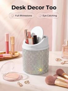 Exploding, BlingBling, Fairy Style, Ins Style High-End Sense With Lid, Anti-Odor, Mini, Desktop Storage, Handy Bucket Desktop Storage Artifact Mini Trash Can With Lid, Dust-Proof And Odor-Proof, Diamond-Encrusted Design - Multicolor - View 8