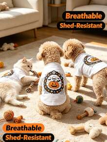 Halloween Pet T-Shirt, Suitable For Small Dogs, Medium Dogs And Cats, Holiday Outfit, Dog Clothes, Dog Supplies, Cat Supplies - Multicolor - View 8