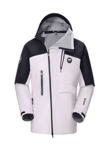 CAMEL CROWN Women's Hardshell Jacket Waterproof Windproof Rain Jacket, Lightweight Hooded Outdoor Shell Coat For Hiking, Camping, Trekking And Skiing - Yadan White Phantom Black - View 4