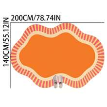 1pc Orange Wavy Edge Asymmetrical Area Rug, Living Room Carpet, Area Rug, Small Area Rug, Mat, Home Decor, Large Living Room Carpet, Round Carpet, Living Room Home Decor, Room Decor, Washable Carpet - Multicolor - View 12
