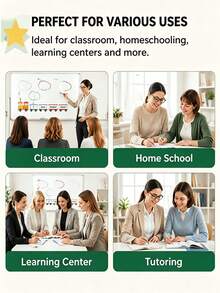 15pcs/14pcs/11pcs/4pcs/1pc Erasable English Writing Whiteboard Sticker Set, Reusable Classroom Learning Tool For Teachers/Open Classes, Strong Magnetic Bottom, Fun Design, Suitable For Refrigerator Attachment, Colorful Classroom Decoration, School Supplies - Whiteboard Sticker Set - View 9