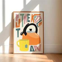 1 Pc Home Decor Poster Unframed,Put The Kettle On Art Print | Kitchen Wall Art | Retro Kitchen Decor | Tea Lover Gift | Colourful Typography Poster | New Home Gift - A - View 9