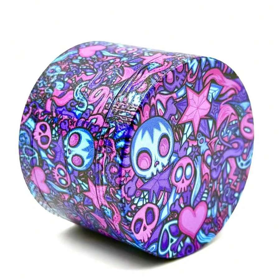Colorful Skull Graffiti Manual Grinder - 50mm High Efficiency Herb Grinder, Vanilla Crusher, Suitable For Daily Use, With Pollen Collector, Best Gift Choice - View 1
