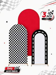 3pcs Racing Party Decoration 4ft 5ft 6ft Racing Background Arch, Striped Elastic Arch, Racing Kart Birthday Party, Balloon Racing Decoration, Racing Theme Birthday Party Supplies, Racing Driver Birthday, Baby Shower, Fast Party Decoration - Multicolor - View 8