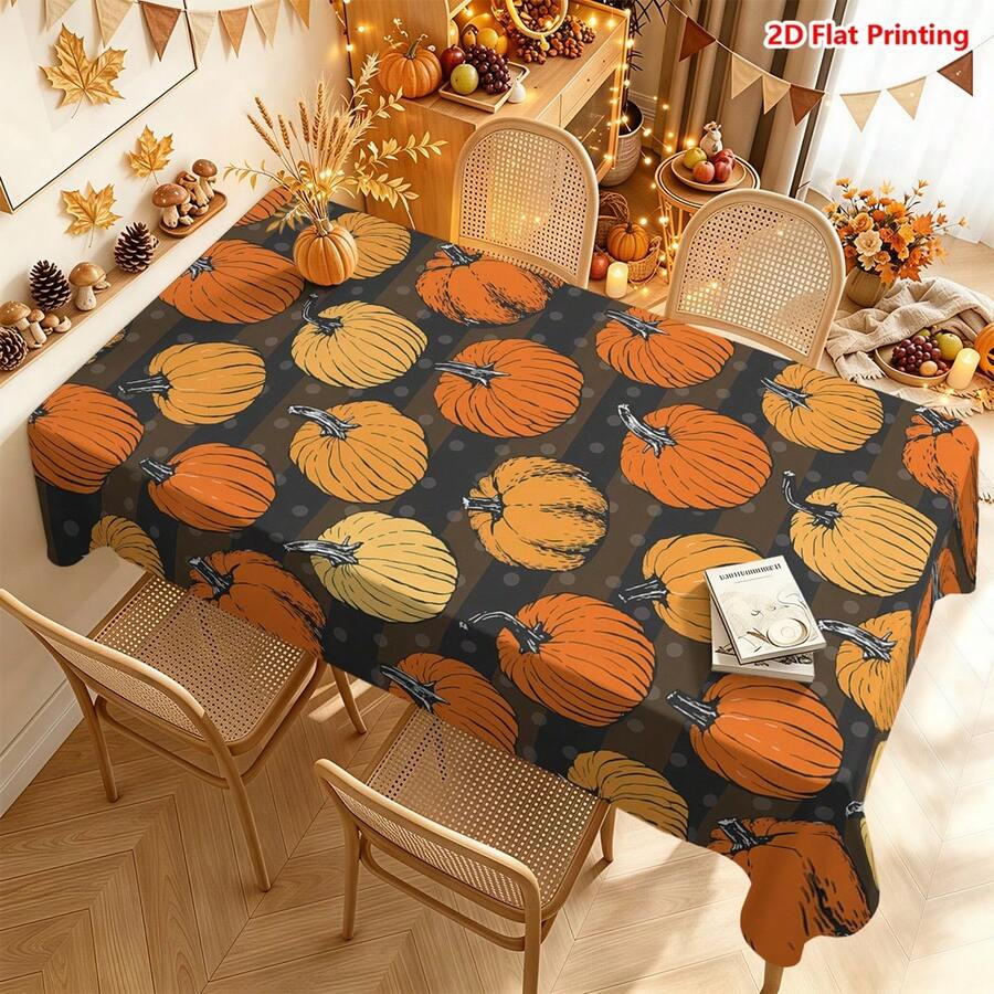 1/2 buah Taplak Meja Musim Gugur, Taplak Meja Poliester Motif Musim Gugur Cocok Untuk Ruang Makan, Dapur, Meja Kopi, Meja Makan, Piknik, Berkemah, Dekorasi Rumah Pertanian Pedesaan, Perlindungan dan Mempercantik Meja untuk Liburan Thanksgiving Musim Gugur - MultiWarna - View 1