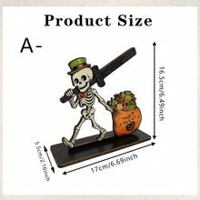 1/4pcs Fun Halloween Wooden Tissue Holder, Featuring Ghost, Skeleton, Pumpkin, And Black Cat Designs, Suitable For Parties, Living Room, And Dining Table Center Decorations. - Napkin Holder - View 12
