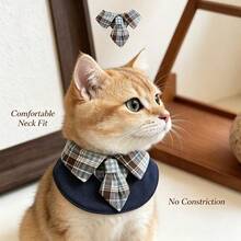 1pc College Style Bow Tie Pet Bib, Gentleman Style Neck Scarf, Cute Dress-Up Drool Bib, Suitable For Small To Medium Dogs And Cats - Navy Blue - View 7