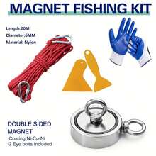 Magnetic Fishing Round Neodymium Boron Magnet Rubidium Magnet Double-Sided Fishing Tool Suction Cup Set 2000cm-65FT - Special Rope Set - Magnetic Hook Set - View 3