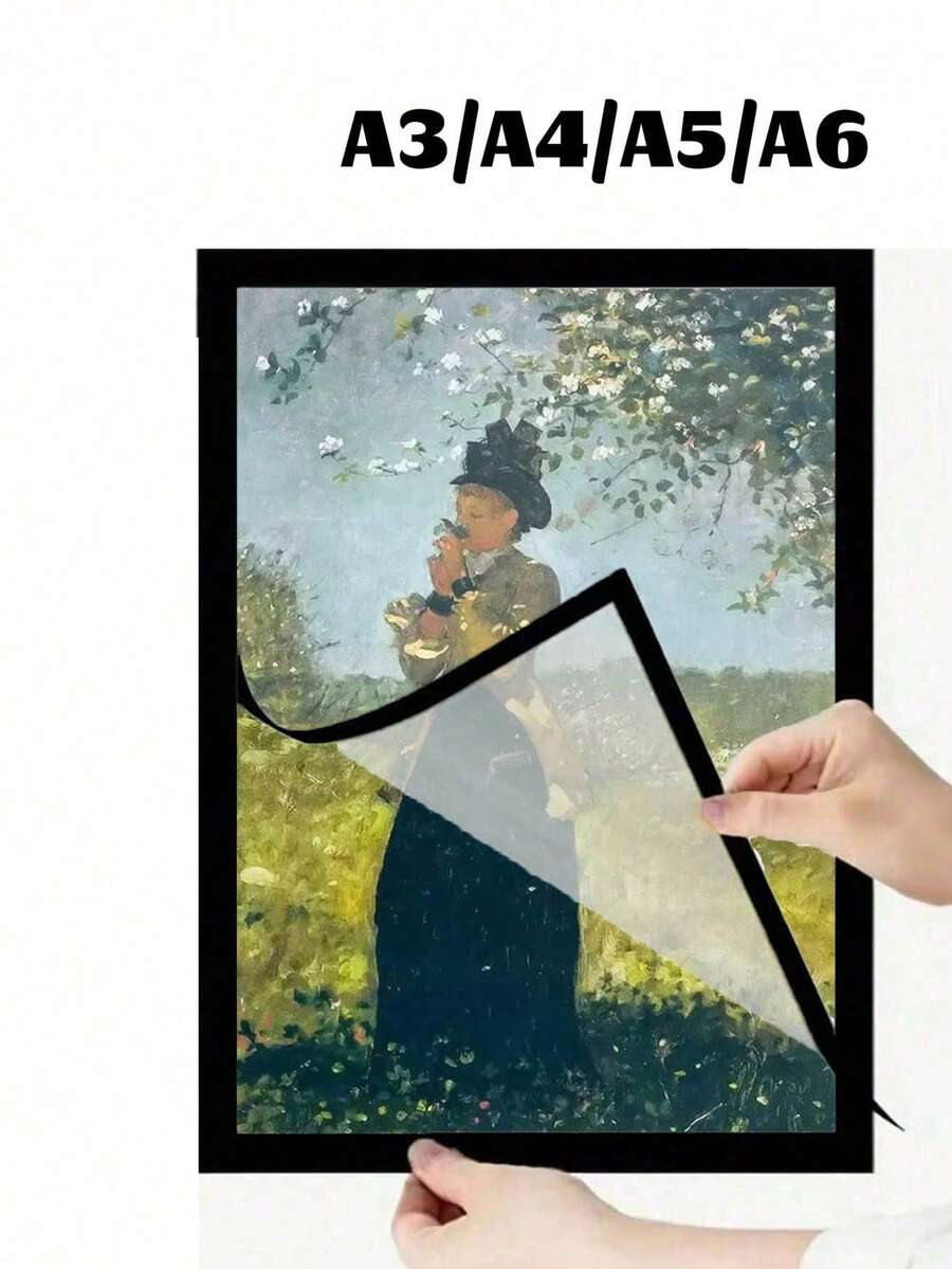 Magnetic Photo Frame Poster Cover Frame, Self-Adhesive Magnetic Wall Art Frame, Replaceable Wall Art Frame, Magnetic Poster Holder, Art Display Stand, Suitable For Refrigerator, Perfect For Photo Display - Multicolor - View 1