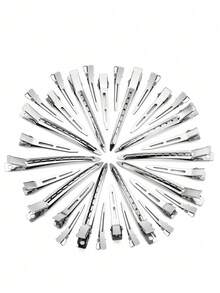 200/100/10pcs Crocodile Clips Single Claw Hair Clips Suitable For Hairstyle Design And Hair Dyeing Silver Color Hair Claw Hair Clips Hair Pins - Multicolor - View 6