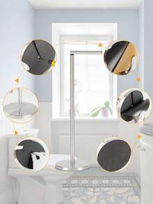 Metal Freestanding Toilet Paper Holder, Multi-Roll Paper Storage Rack, Bathroom Countertop Freestanding Paper Dispenser, Waterproof Floor-Standing Paper Dispenser, Home Bathroom Decor Hardware Accessories, Travel Essentials - Multicolor - View 11