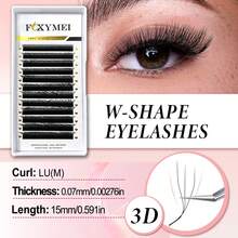 FOXYMEI 12Rows LU(M) W Shape YY/3D/4D/5D Eyelash Extension 7-15mm Individual Promade Fans Lashes 0.07mm Naturally Soft Handmade Woven Fan-Shaped Lash Faux Mink Volume Lashes Easy Fanning For Beginners Salon Quality - View 21