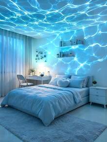 RGB Aurora/Water Wave Atmosphere Projection Light, USB Powered With Remote Control, Multi-Color Dynamic Lighting Effects, Suitable For Bedroom, Gaming Room, Home Theater, Birthday Party And Holiday Gift - Black - View 10