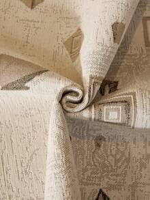 1pc Anti-Claw Scratch Retro Graphic Couch Pad, Breathable Textured Sofa Slipcover, Durable Furniture Protector For Families With Pets & Kids - Khaki - View 9