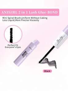 Desliy 6/5/4/3/2/1pc Lash Glue & Sealer 2-In-1 Eyelash Adhesive (Bonding & Sealing) Waterproof Quick Dry Strong Long-Lasting Invisible DIY Lash Extensions For Beginners - Mauve Purple - View 2