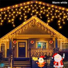Christmas LED Fairy Waterfall Lights, Battery Powered, 8 Lighting Modes, Window Icicle Lights, New Year Party, Wedding, Bedroom, Living Room, Atmosphere Hanging Decoration Lights - Battery-operated Icicle String Lights - View 18