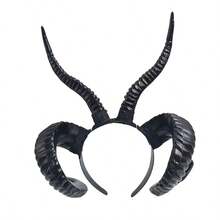 1pc/Fashionable Creative Realistic Ram Horn Headband, Devil Costume Prop Dark Style Headband Succubus Accessory, Suitable For Party Makeup Ball Costume Headband,Halloween - Pink - View 6