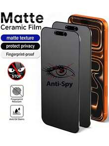 2 buah Pelindung Layar Matte Anti-Intip, Daya Tahan Lebih Baik, Menggabungkan Keunggulan Kekerasan Tinggi, Anti-Polusi, Tahan Air, dan Permukaan Halus, Praktis dan Cermat. Kompatibel dengan iPhone 17e/17 ProMax/16 ProMax/15 ProMax/14 ProMax/13 ProMax/12 ProMax/11 ProMax/17 Pro/16 Pro/15/14/13/12/11 Series. - Hitam - View 37