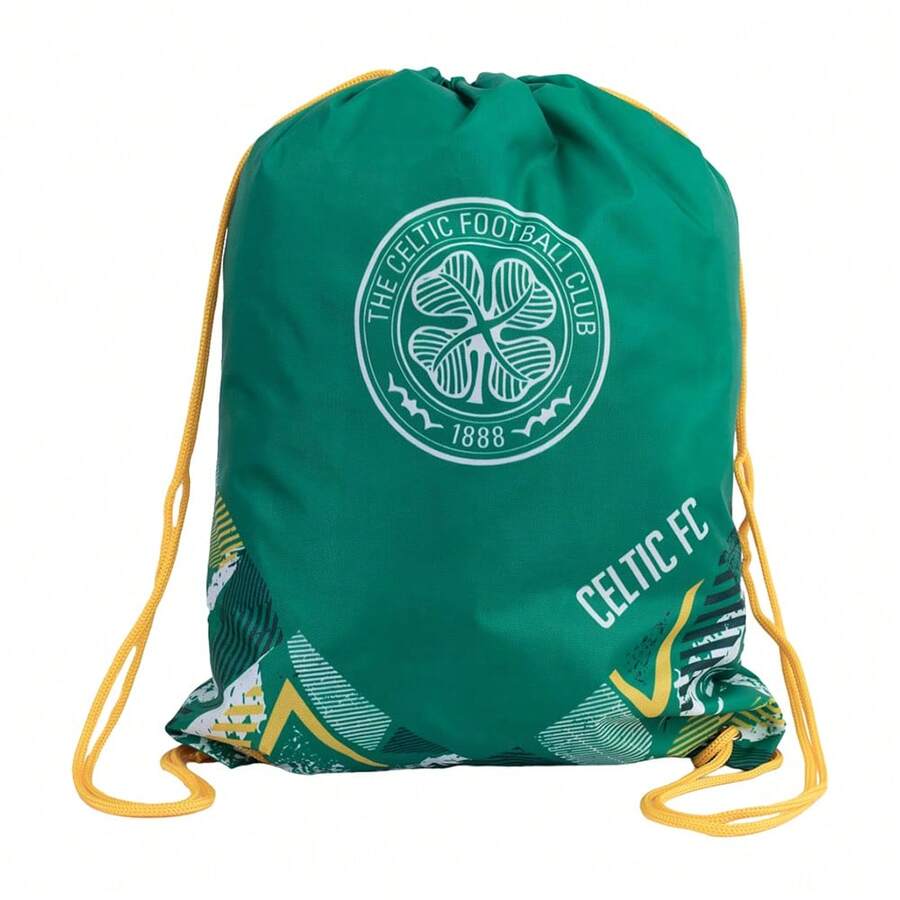 Celtic FC Vector Drawstring Bag - Green/Yellow/White - View 1