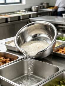 3pcs/1pc Large Rim Stainless Steel Seasoning Bowl, Thickened Durable Space-Saving Stainless Steel Multi-Functional Basin, Suitable For Kneading Dough, Washing Vegetables And Commercial Seasoning Storage. Prevent Water Splashing And Spilling (Large Rim Design); Excellent Practical Gift For Housewives, Christmas/Back To School Season. - View 6
