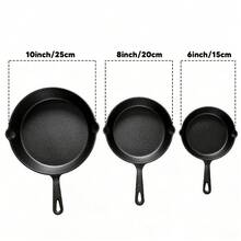 3pcs Bare Cast Iron Skillet Set (6/8/10 Inch) - Heavy-Duty Heirloom-Grade Sand Casting, Seasoning, Stir-Fries, Non-Stick Surface & Oven/Grill/Campfire  - Even Heat Distribution For Steak, Cornbread, Baking - Rustic Kitchen Cookware Essentials - View 10