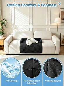 Cooling Pet Bed With Neck And Head Support, Soft Summer Pet Sofa Bed, Suitable For Small And Medium Dogs And Cats, Washable Pet Sofa Cover, Home Use, Perfect Summer Gift For Kittens And Puppies - Black - View 6