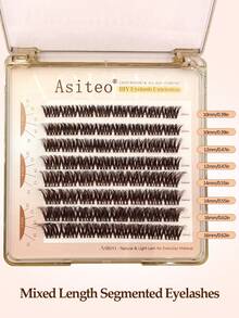 Asiteo 64pcs/D Curl Brown Cluster False Eyelashes, Natural Fluffy Soft Lightweight 3D Faux Mink Single Cluster Lashes, Suitable For Daily Makeup DIY, Music Festivals, Gifts - D - View 7